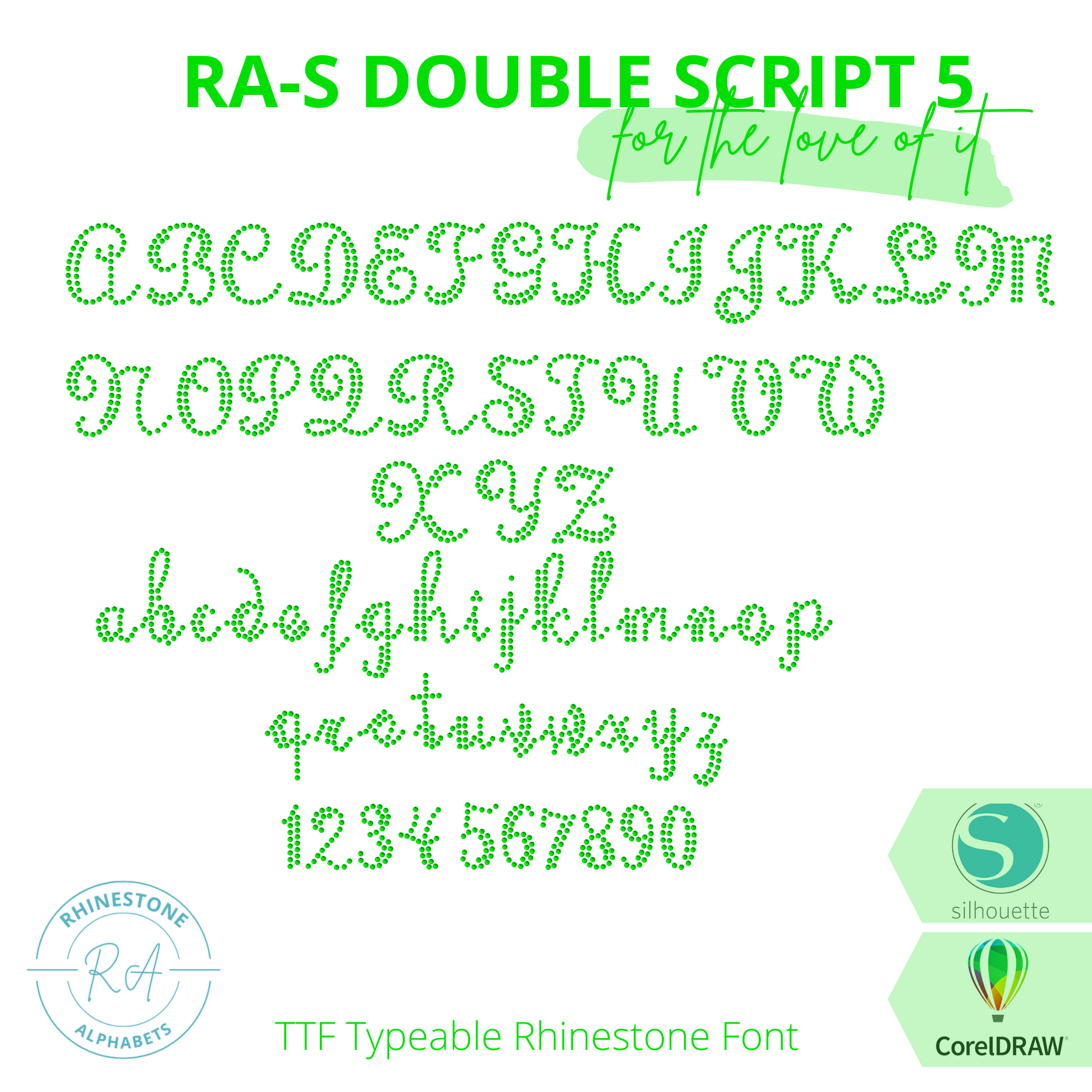 RA-S DoubleScript 5 - RhinestoneAlphabets