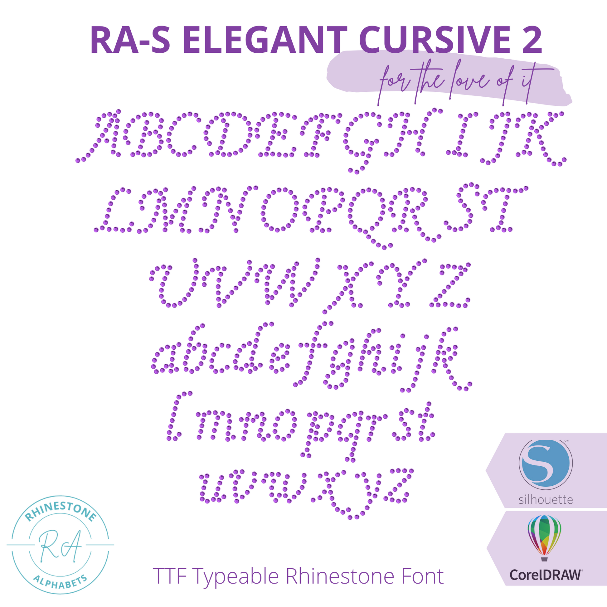 RA-S Elegant Cursive2 - RhinestoneAlphabets
