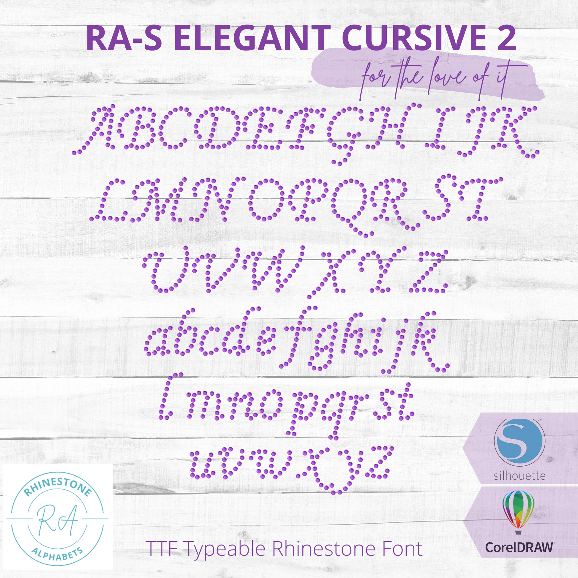 RA-S Elegant Cursive2 - RhinestoneAlphabets