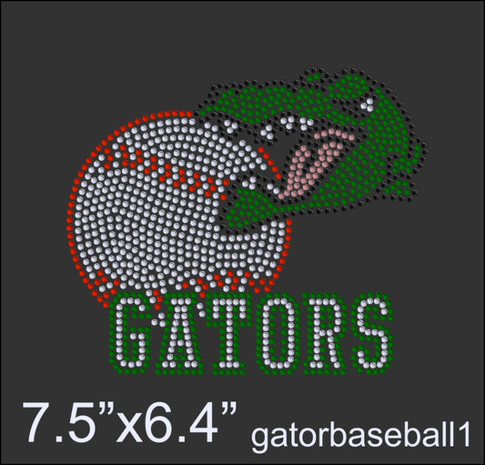 Gator Baseball, Rhinestone Design eps and svg file