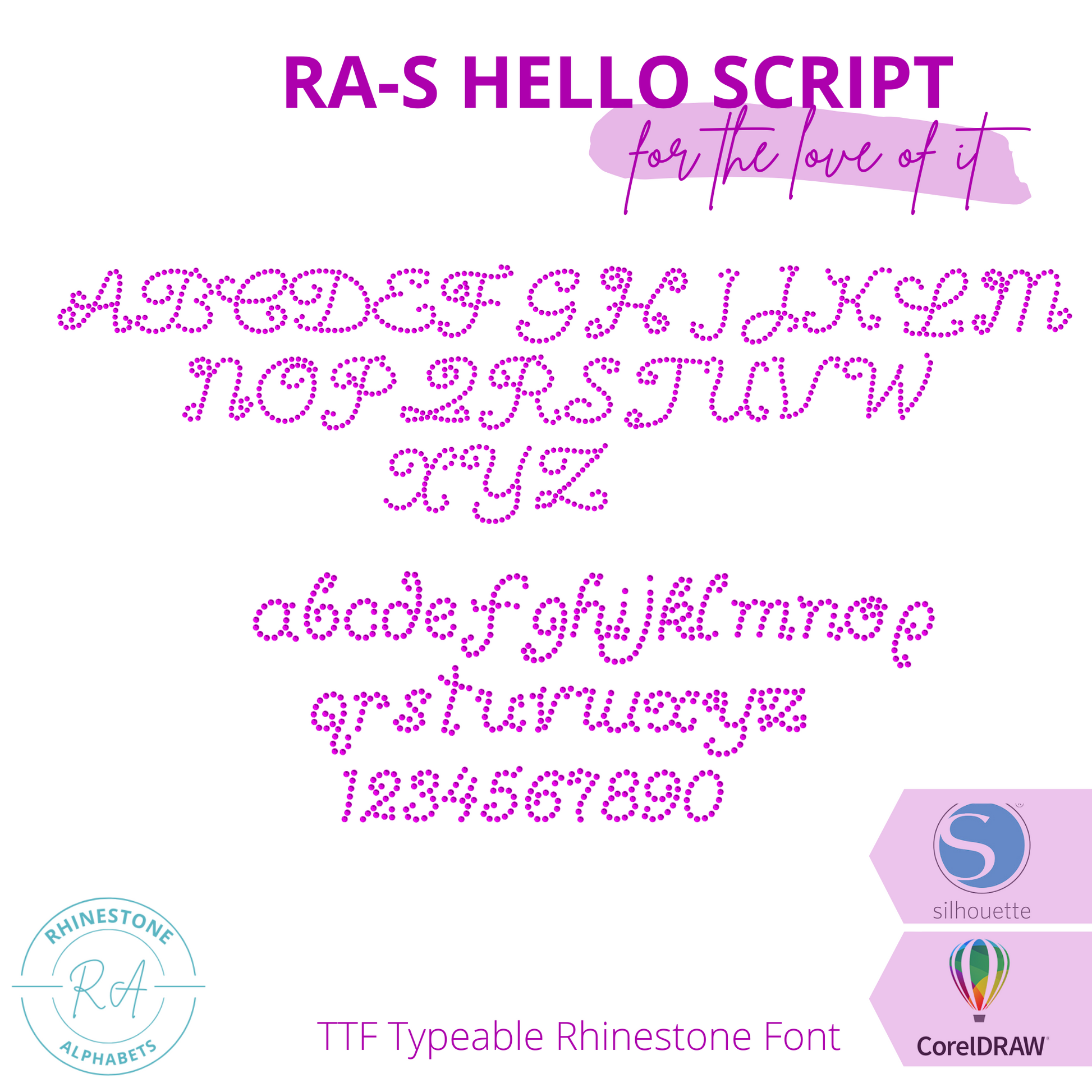 RA-S Hello Script - RhinestoneAlphabets