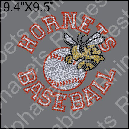 Hornet Baseball 1 - Rhinestone TTF  Alphabets and Rhinestone Designs