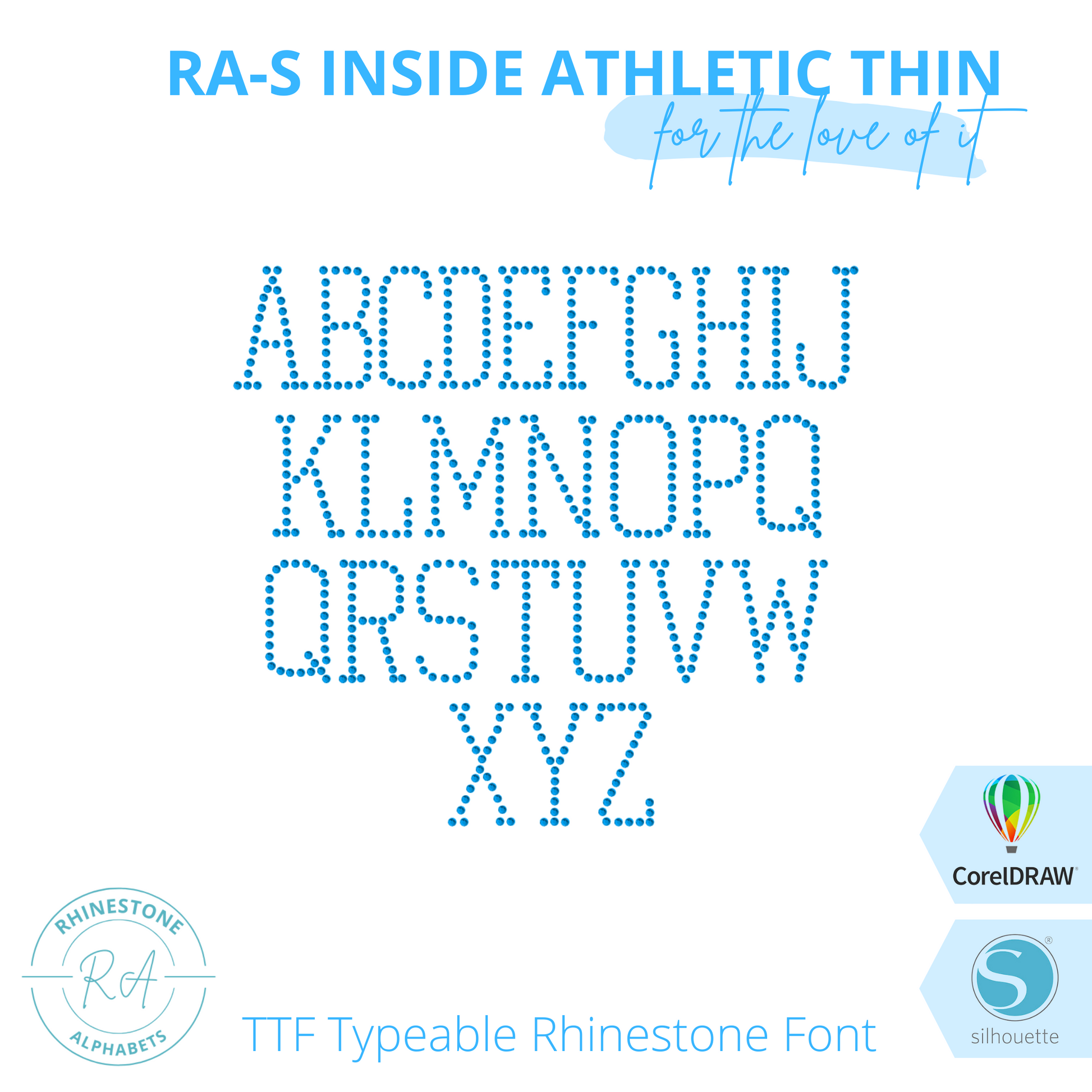 RA-S Inside Athletic Thin - RhinestoneAlphabets