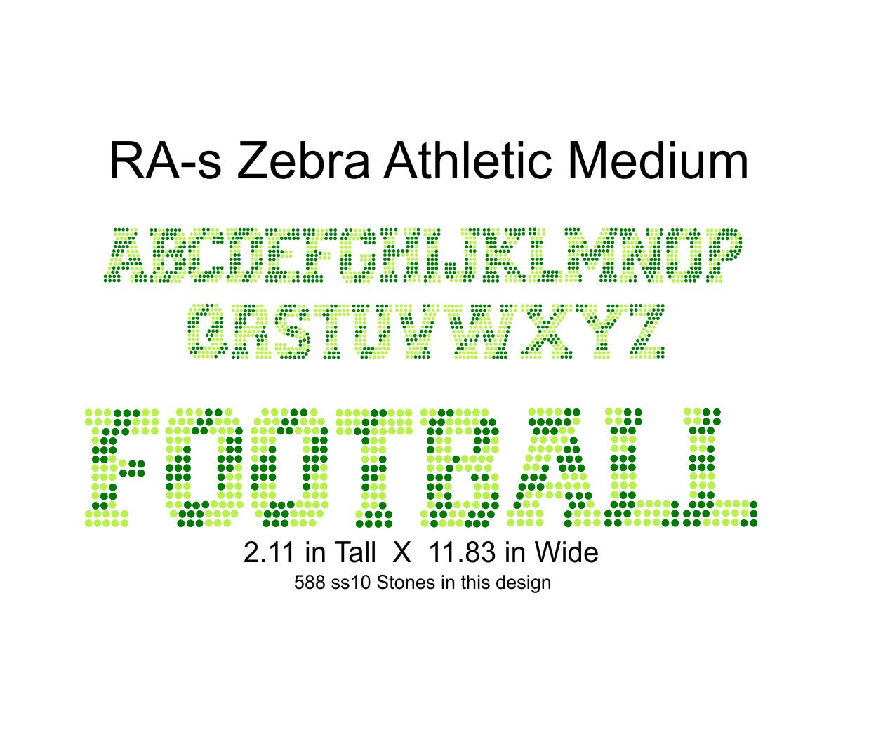 RA-S Zebra Athletic Medium - RhinestoneAlphabets