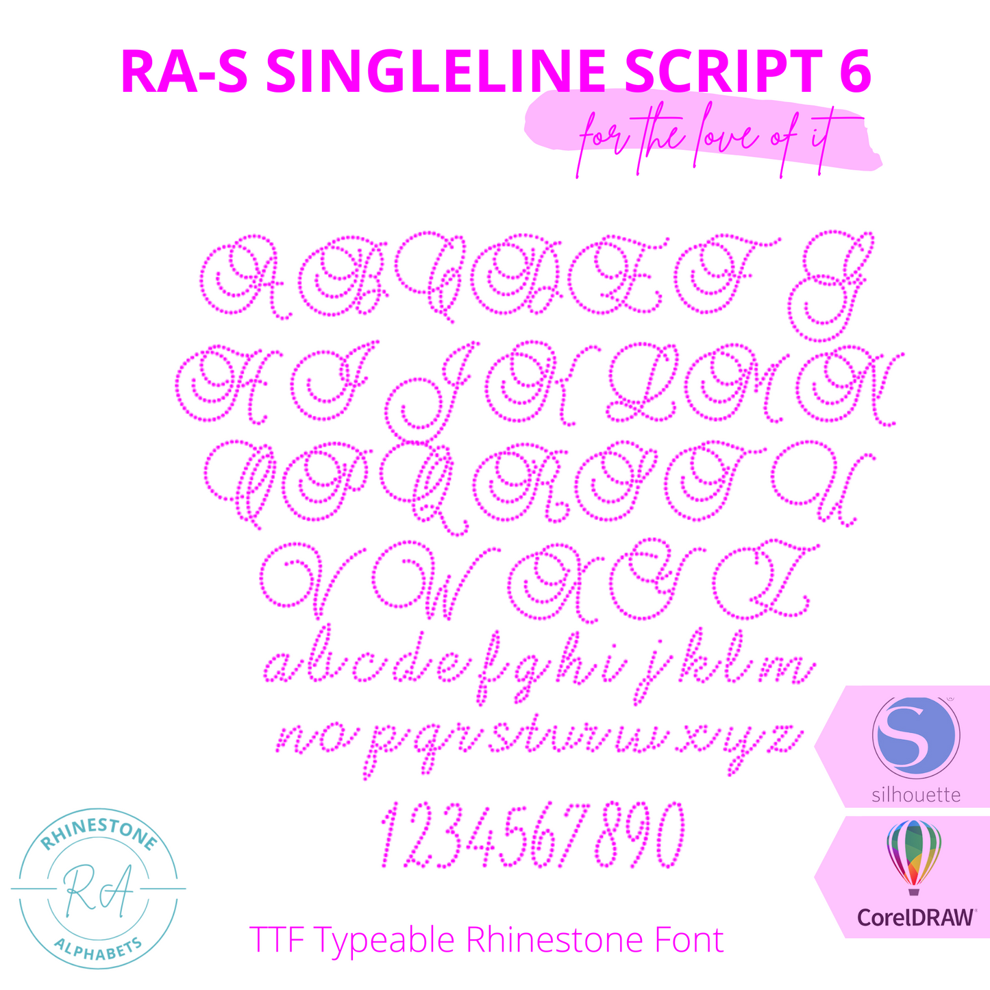 RA-S SIngleline Script 6 - RhinestoneAlphabets
