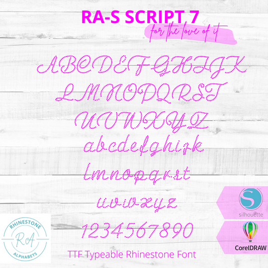 RA-S Script 7 - RhinestoneAlphabets