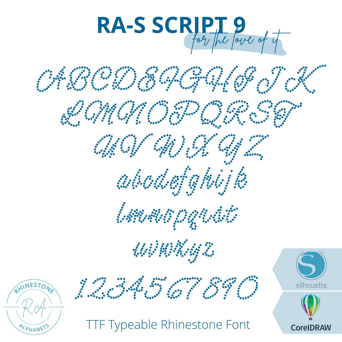 RA-S Script 9 - RhinestoneAlphabets