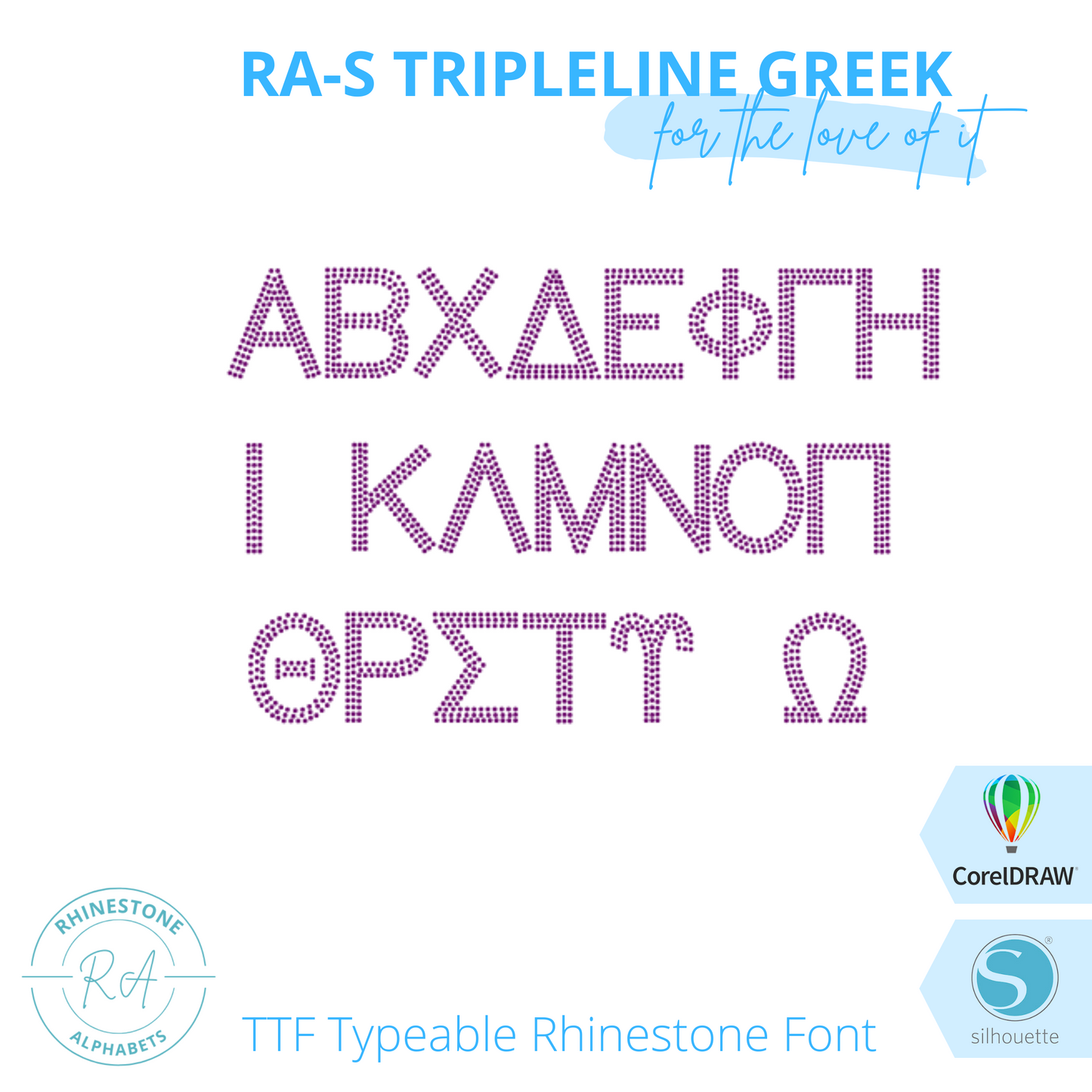 RA-S Tripleline Greek - RhinestoneAlphabets