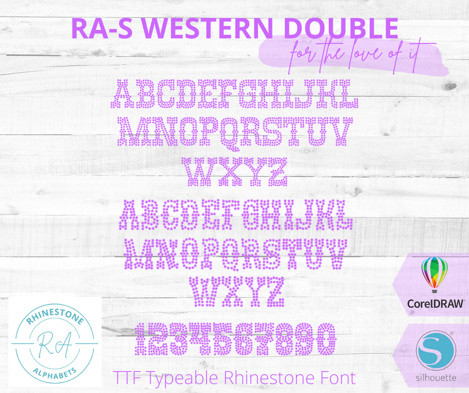 RA-S Western Double - RhinestoneAlphabets