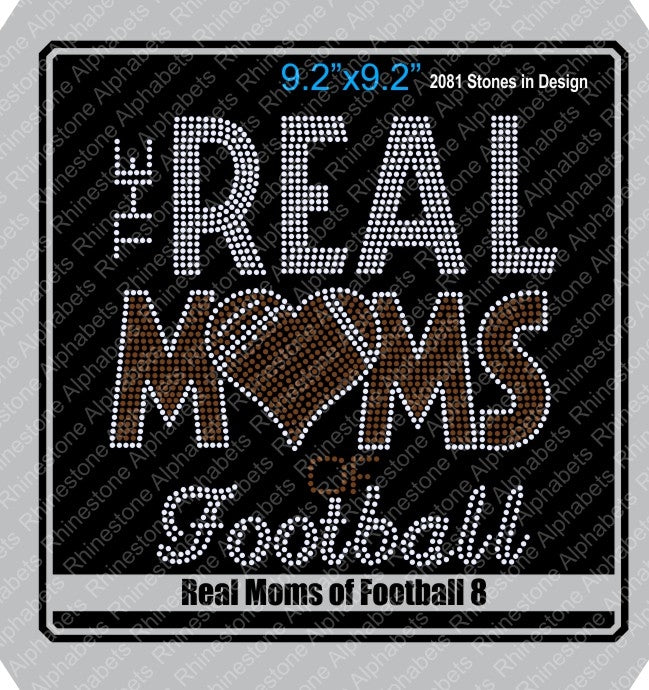 Real Moms of Football Combo Pack ,TTF Rhinestone Fonts & Rhinestone Designs