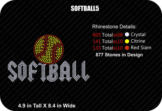 SOFTBALL 5 ,TTF Rhinestone Fonts & Rhinestone Designs