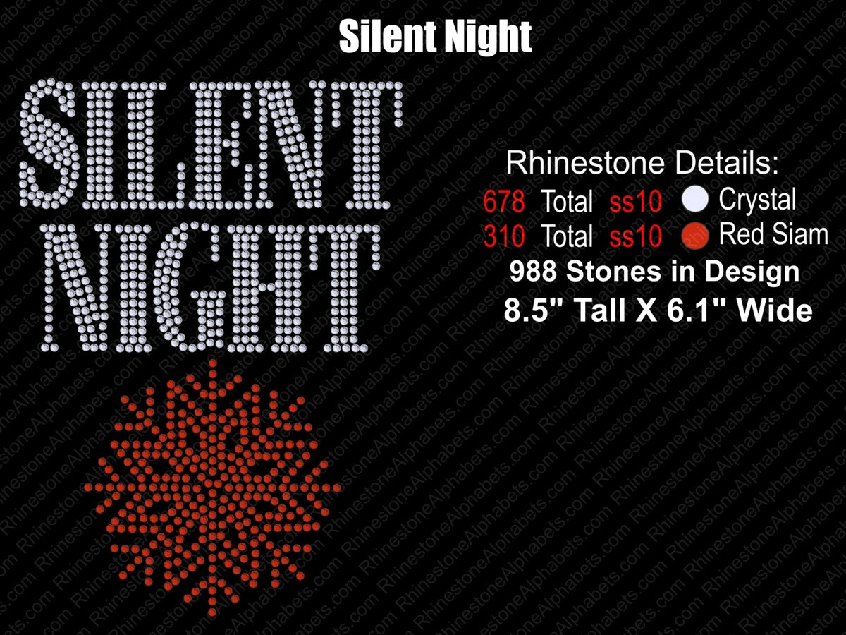 Silent Night ,TTF Rhinestone Fonts & Rhinestone Designs