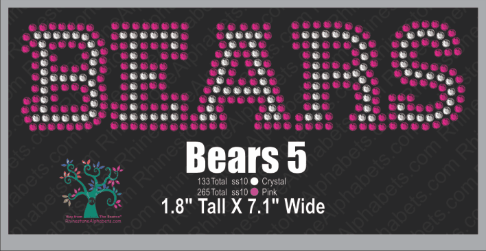 Bears 5 ,TTF Rhinestone Fonts & Rhinestone Designs