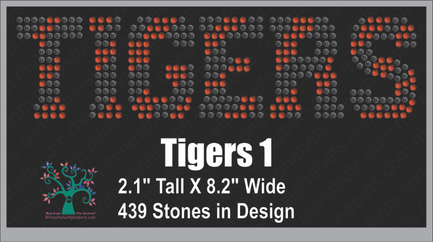 Tigers Word 1 ,TTF Rhinestone Fonts & Rhinestone Designs