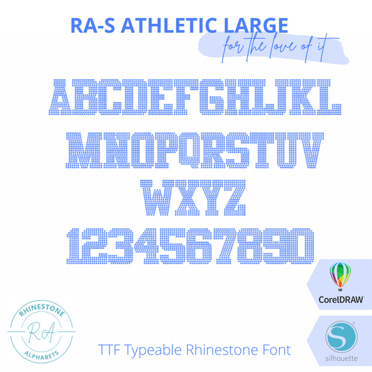 RA-S Athletic Large - RhinestoneAlphabets