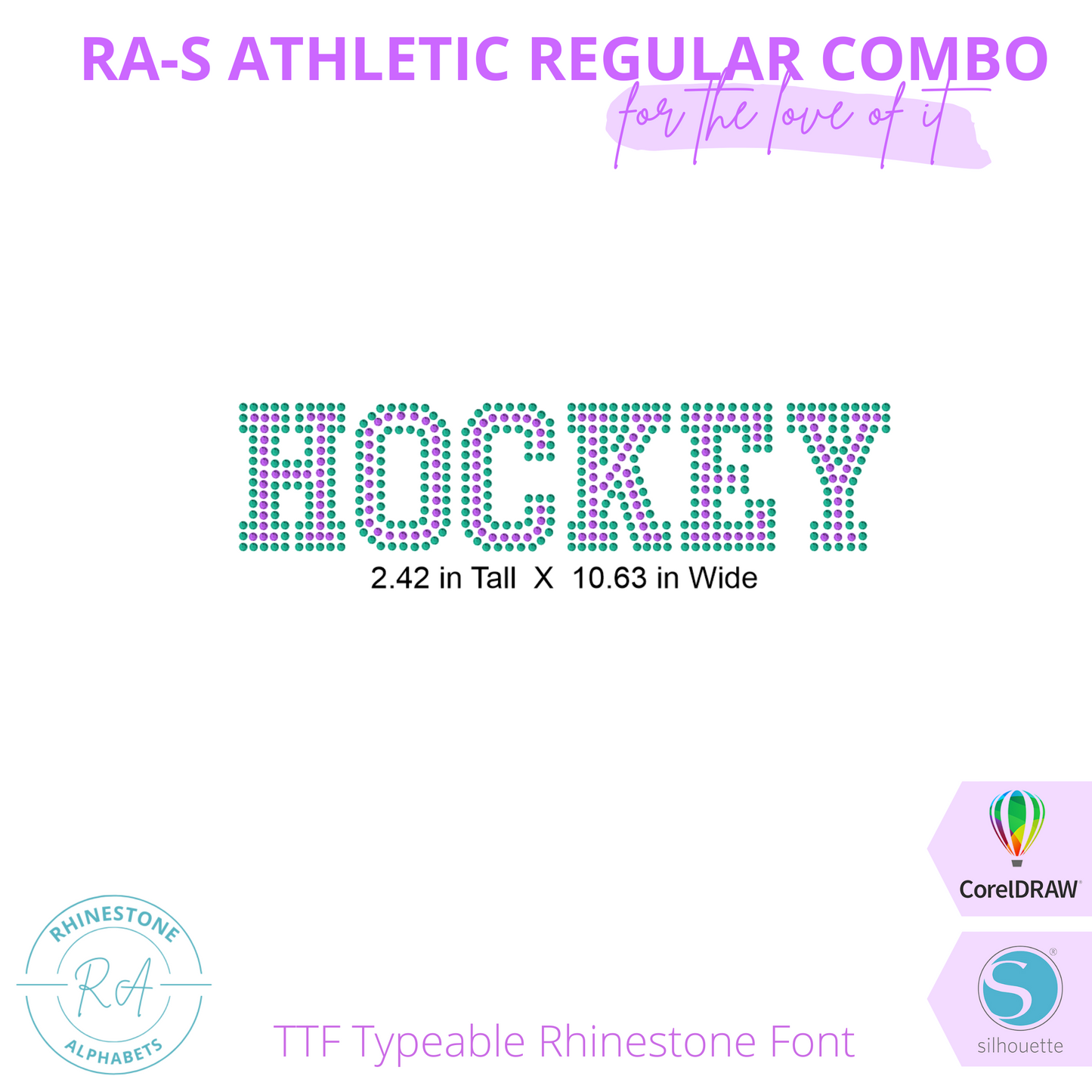 RA-S Athletic Regular Combo - RhinestoneAlphabets