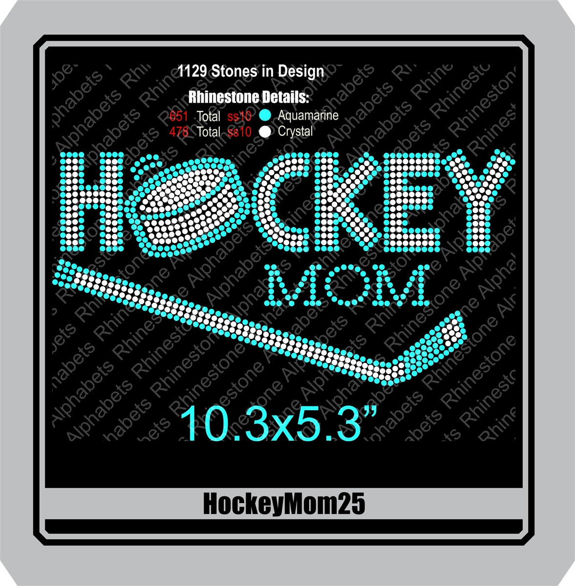 Hockey Mom 25 ,TTF Rhinestone Fonts & Rhinestone Designs
