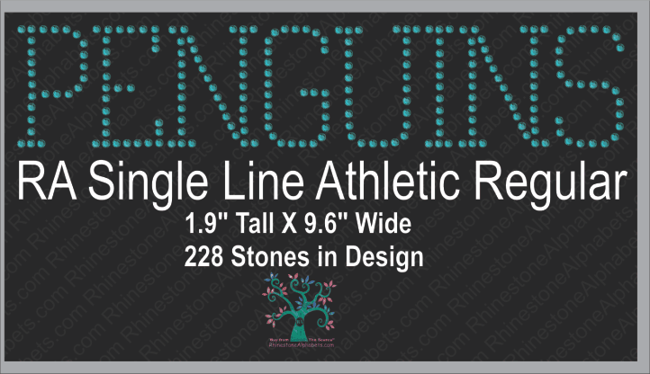 RA SingleLine Athletic Regular ,TTF Rhinestone Fonts & Rhinestone Designs