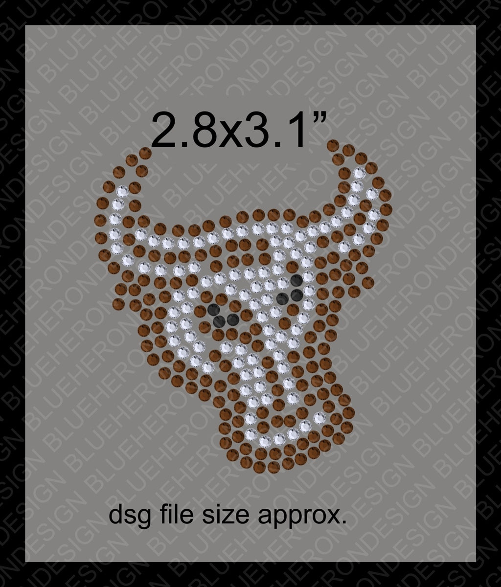 Tiny Bull DSG File ,TTF Rhinestone Fonts & Rhinestone Designs