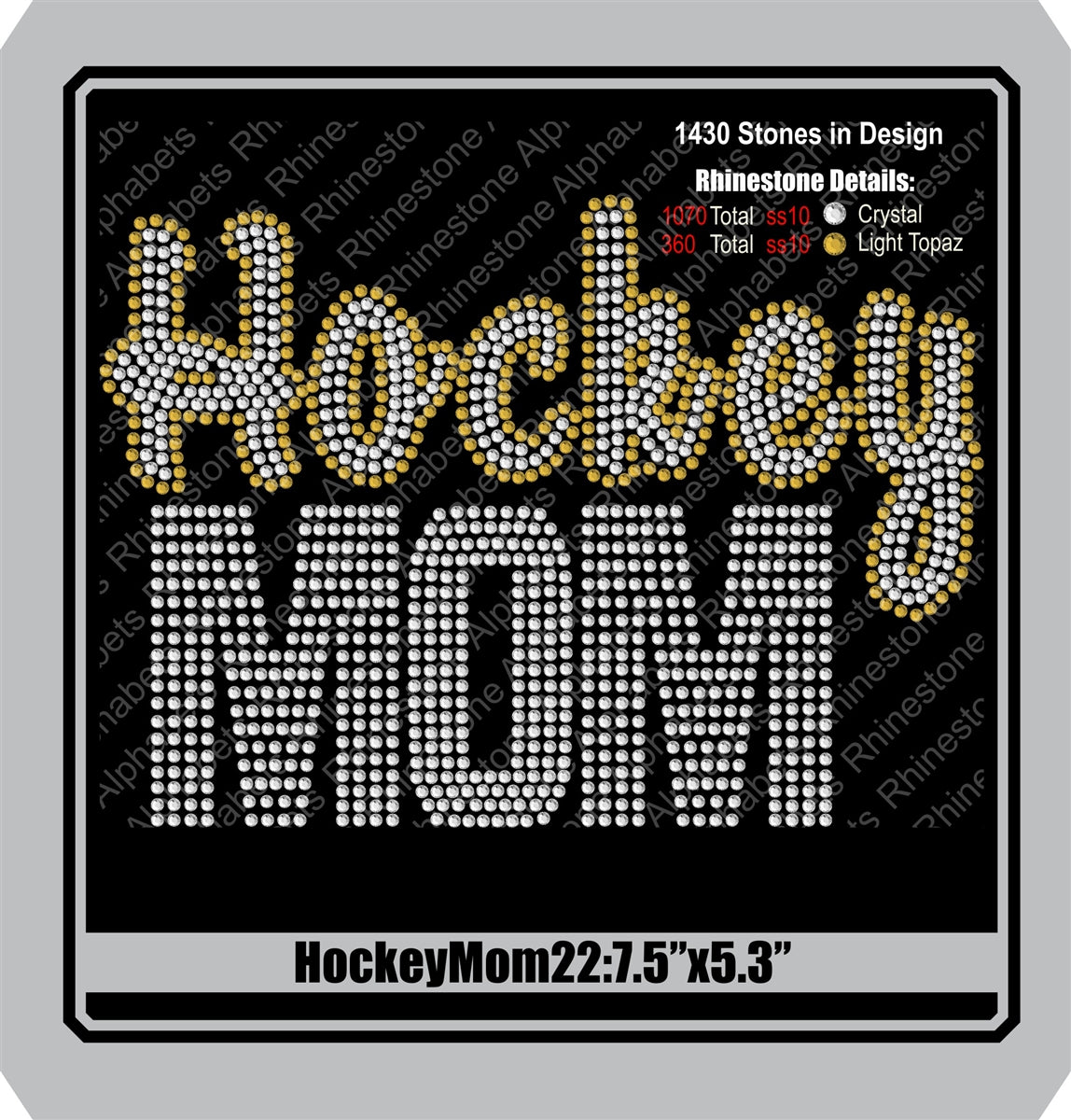 Hockey Mom 22 ,TTF Rhinestone Fonts & Rhinestone Designs