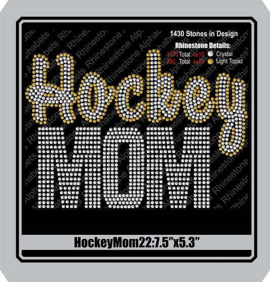 Hockey Mom 22 ,TTF Rhinestone Fonts & Rhinestone Designs