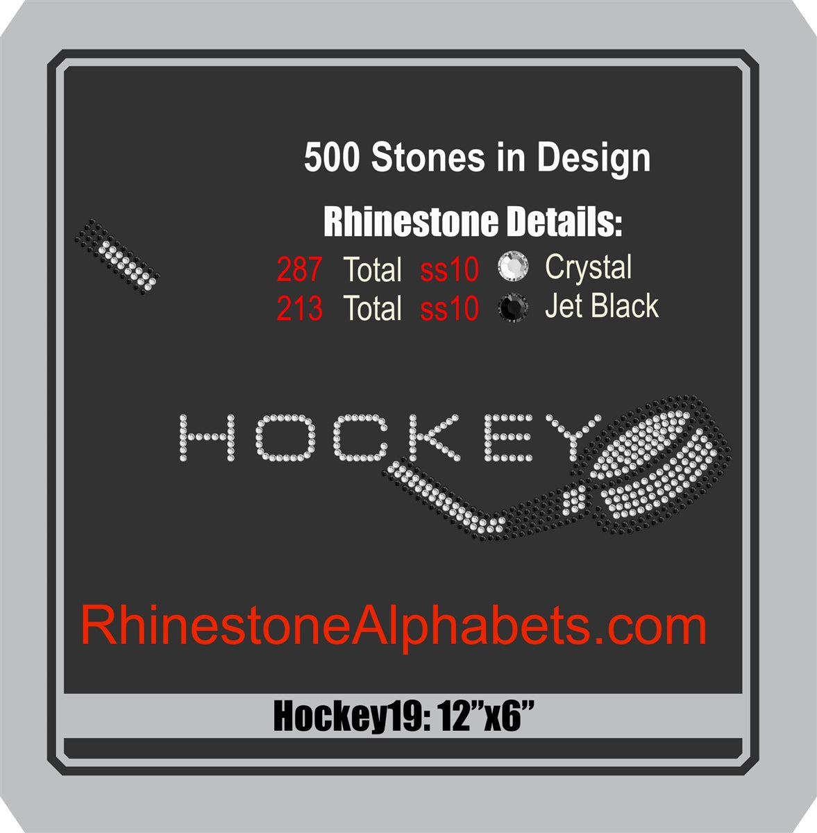 Hockey 19 ,TTF Rhinestone Fonts & Rhinestone Designs