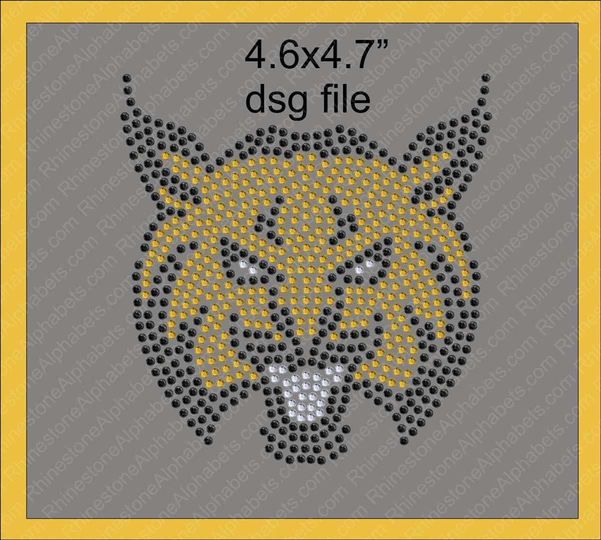 Wildcat 2 Mascot for .dsg file Rhinestone TTF  Alphabets and Rhinestone Designs