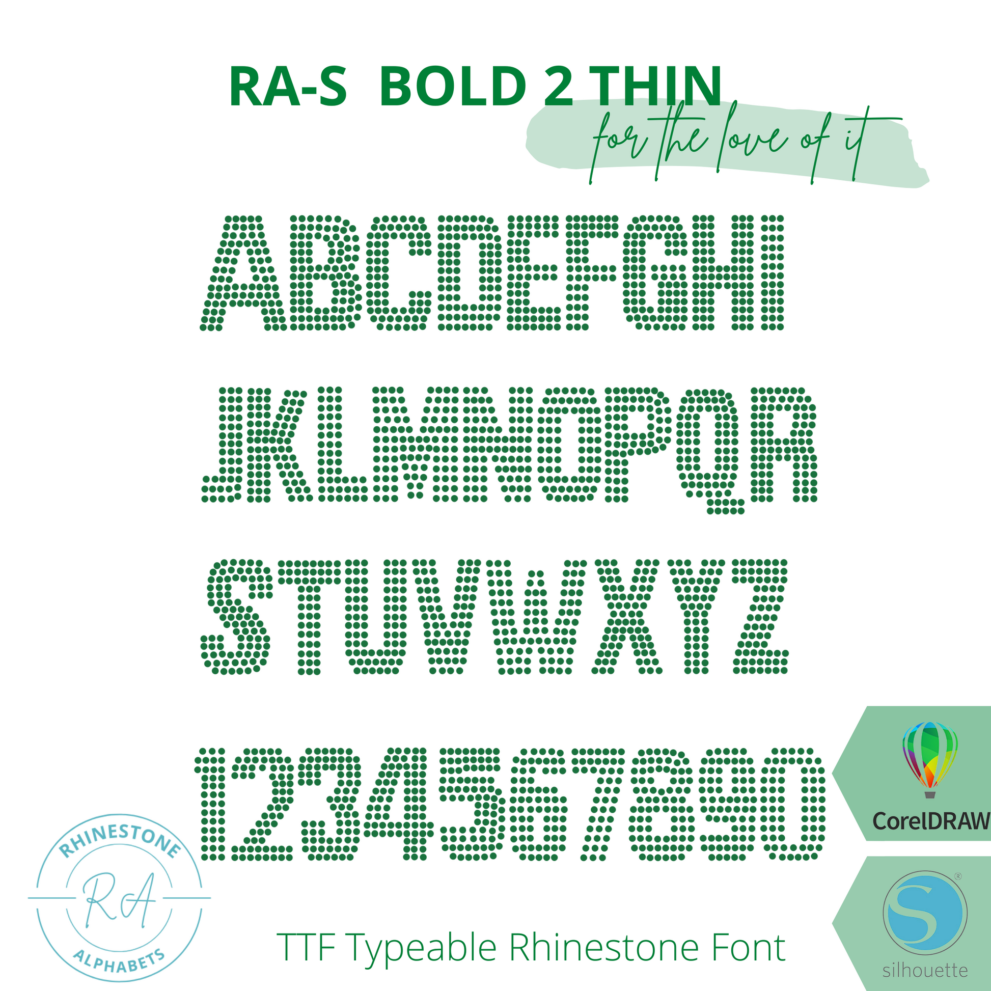 RA-S Bold 2 Thin - RhinestoneAlphabets