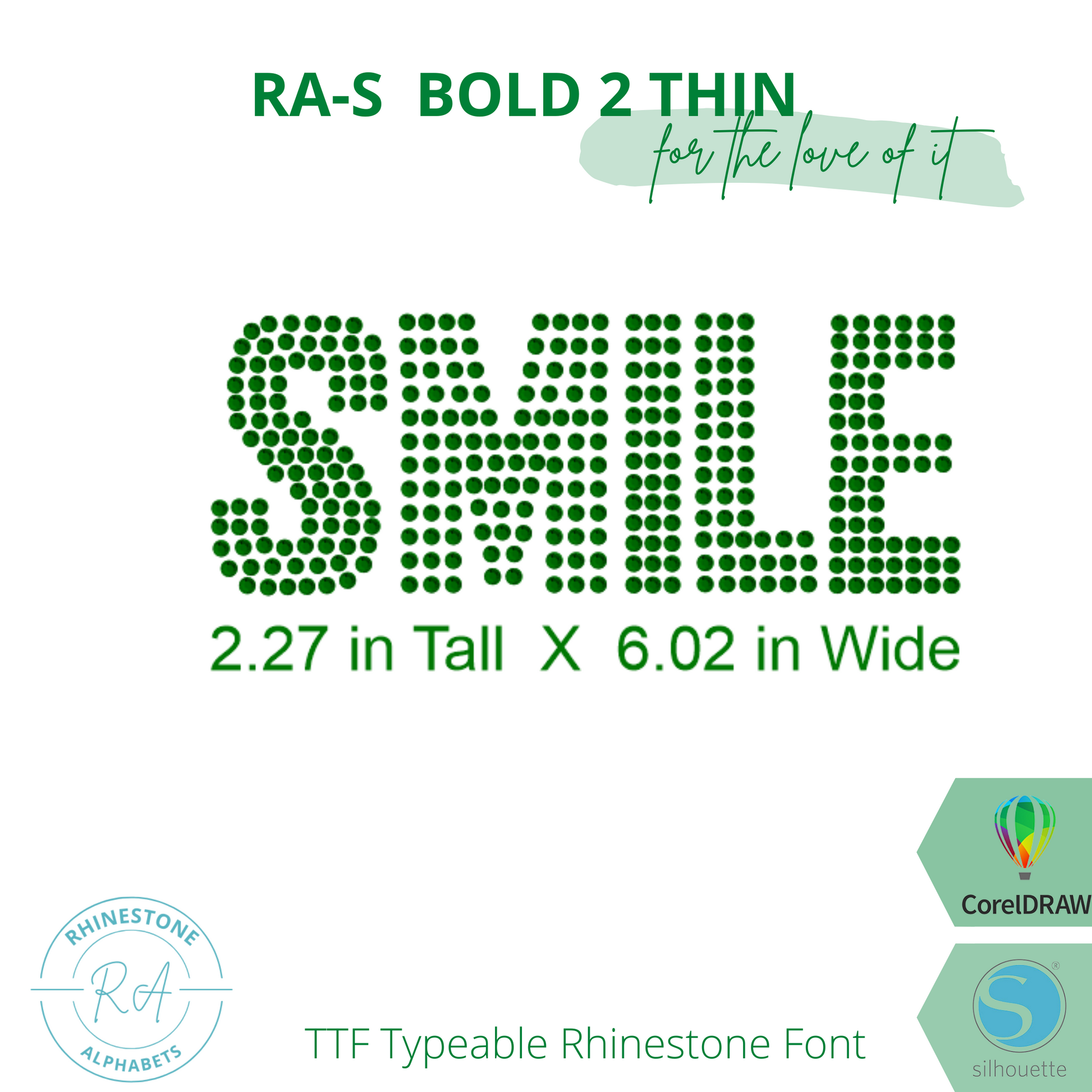 RA-S Bold 2 Thin - RhinestoneAlphabets