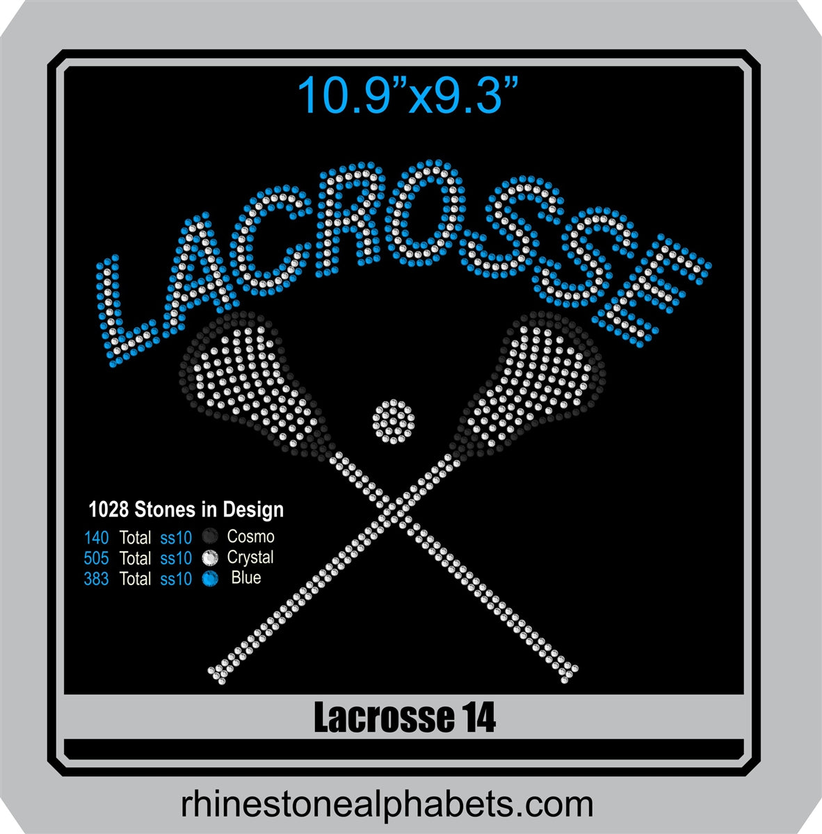 Lacrosse 14 ,TTF Rhinestone Fonts & Rhinestone Designs