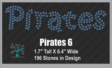 Pirates Word 6 ,TTF Rhinestone Fonts & Rhinestone Designs