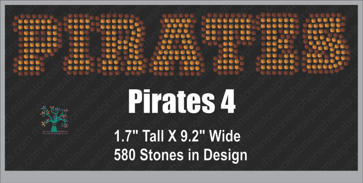 Pirates Word 4 ,TTF Rhinestone Fonts & Rhinestone Designs