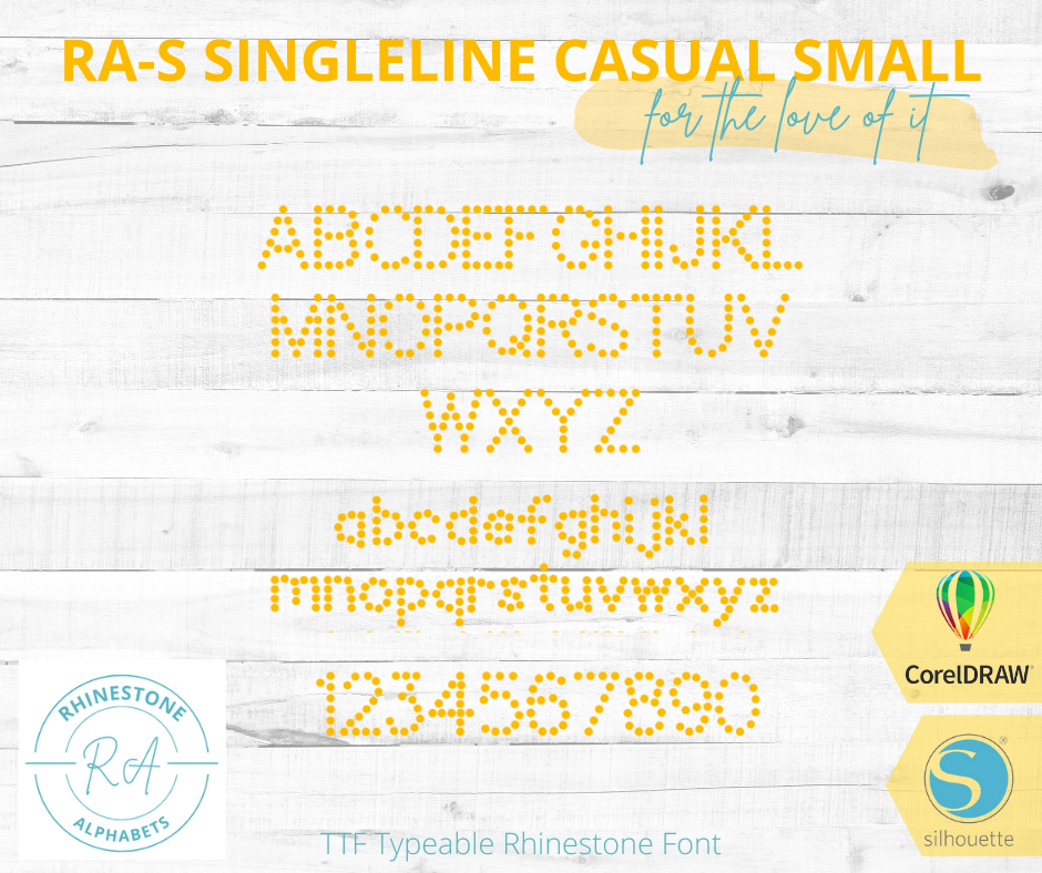 RA-S SIngleline Small  FREE Font to Try! - RhinestoneAlphabets