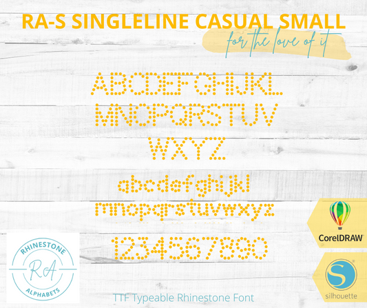 RA-S SIngleline Small  FREE Font to Try! - RhinestoneAlphabets