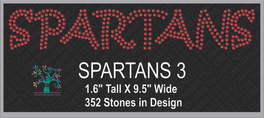 Spartans Word 3 ,TTF Rhinestone Fonts & Rhinestone Designs