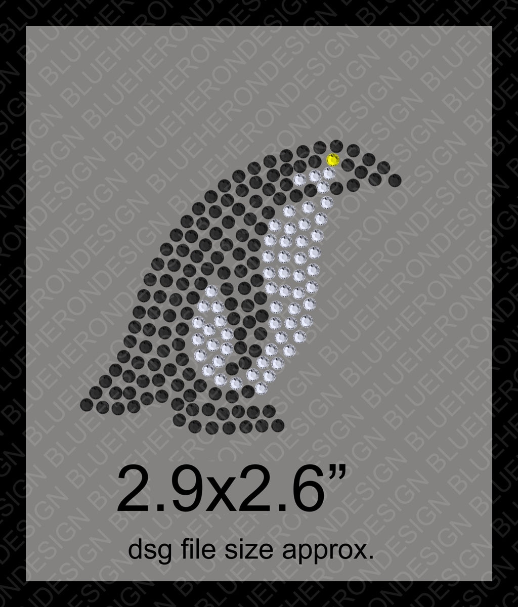 Tiny Penguins DSG File ,TTF Rhinestone Fonts & Rhinestone Designs