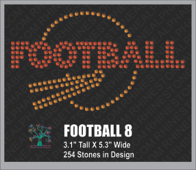 Football Design 8 ,TTF Rhinestone Fonts & Rhinestone Designs