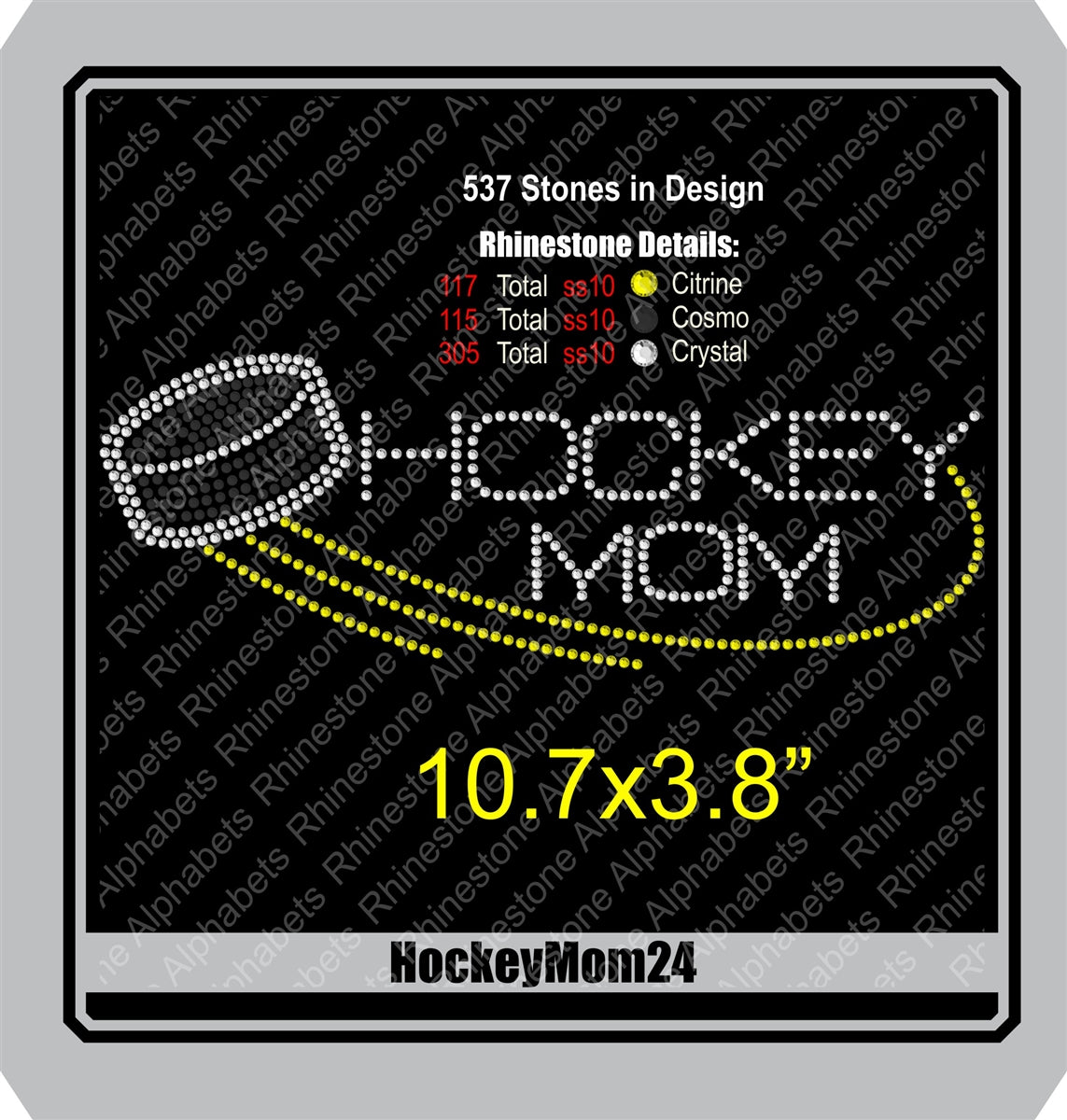 Hockey Mom 24 ,TTF Rhinestone Fonts & Rhinestone Designs