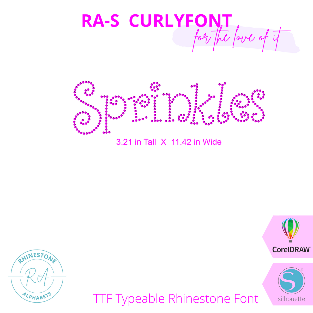 Lettertypes R Curly RA TinyCurlyFont TTF Rhinestone Font – RhinestoneAlphabets