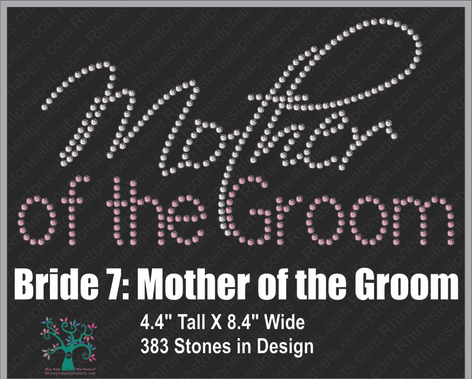 Bride 7 Mother of the Groom ,TTF Rhinestone Fonts & Rhinestone Designs