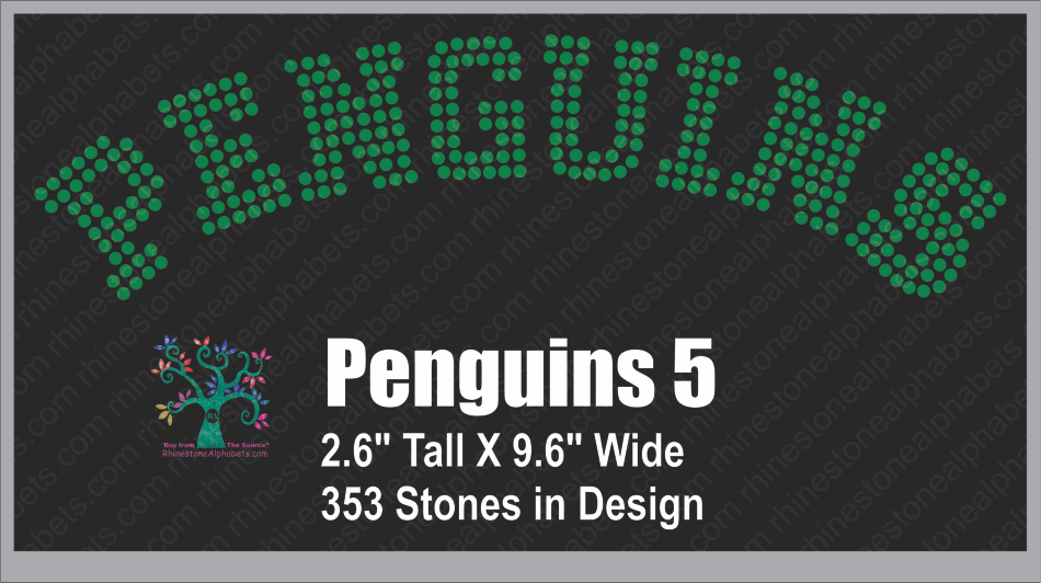 Penguins Word 5 ,TTF Rhinestone Fonts & Rhinestone Designs