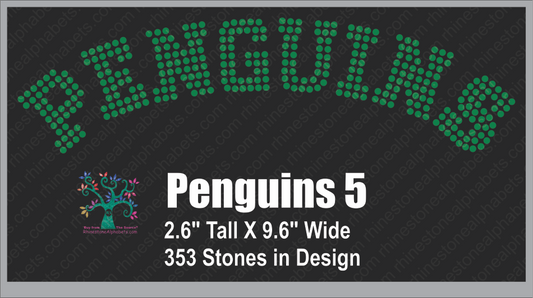 Penguins Word 5 ,TTF Rhinestone Fonts & Rhinestone Designs