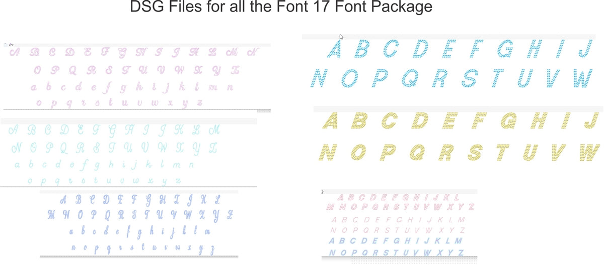 DSG FontPack 17 ,TTF Rhinestone Fonts & Rhinestone Designs