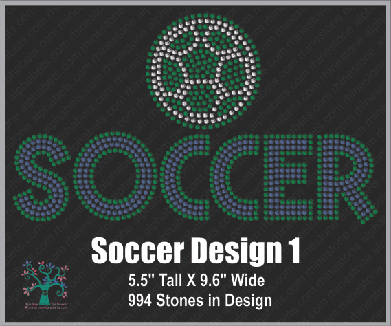 Soccer Design 1 ,TTF Rhinestone Fonts & Rhinestone Designs