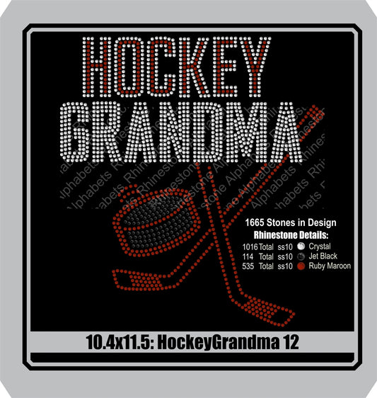 Hockey Grandma 12 ,TTF Rhinestone Fonts & Rhinestone Designs