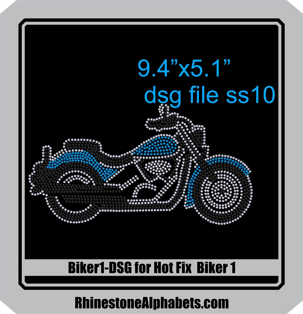 Bikers1234 DSG File Only for HotFix ,TTF Rhinestone Fonts & Rhinestone Designs