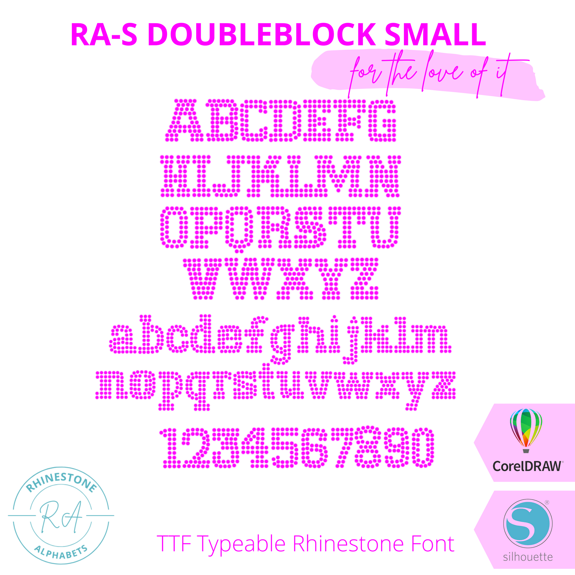 RA-S Double Block Small - RhinestoneAlphabets