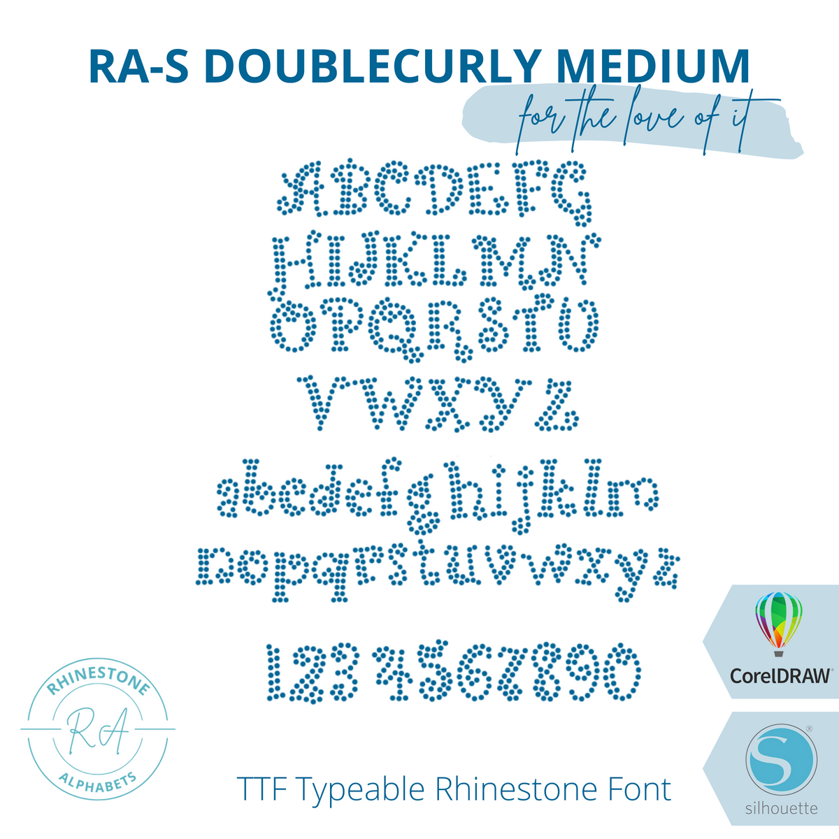 Lettertypes R Curly RA Double Curly Font Medium TTF Rhinestone Font – RhinestoneAlphabets