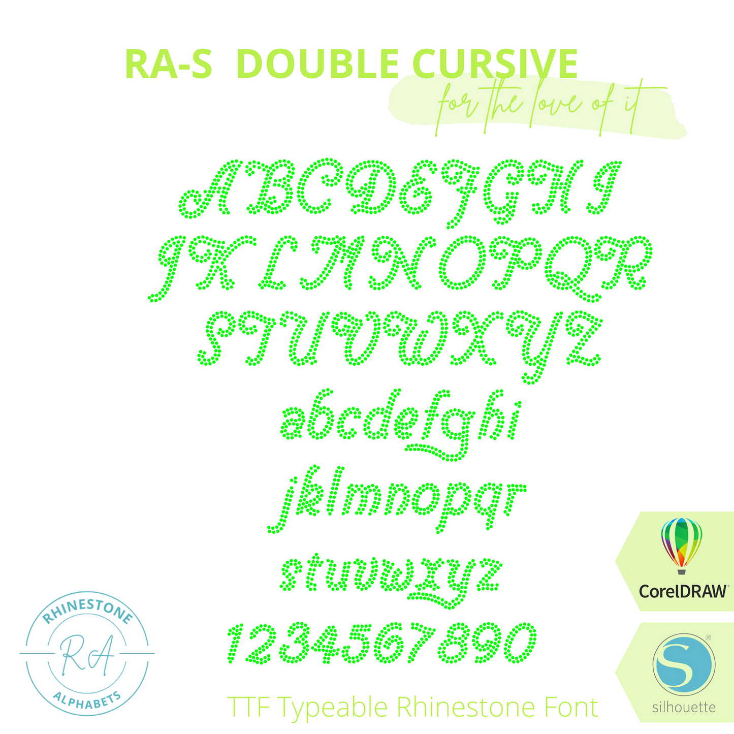 RA-S DoubleCursive - RhinestoneAlphabets