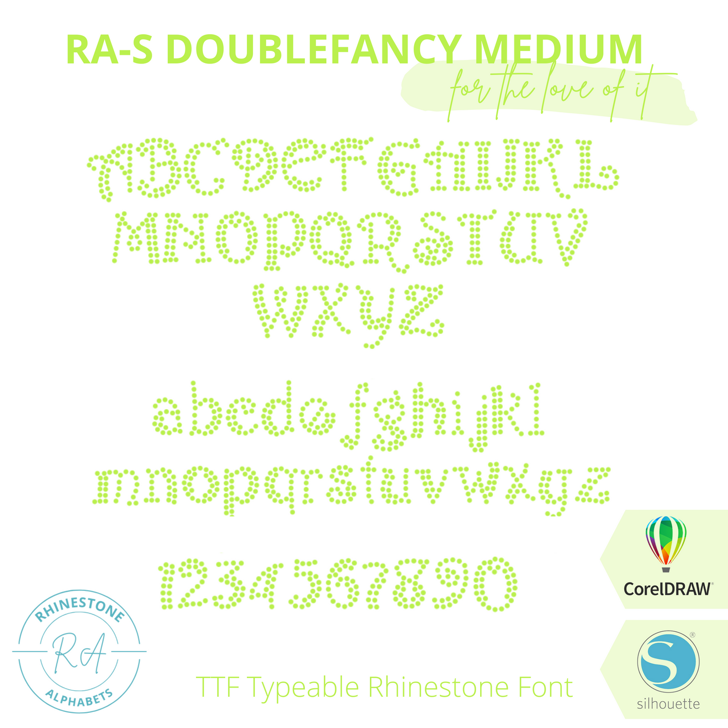 RA-S Double Fancy One Medium - RhinestoneAlphabets